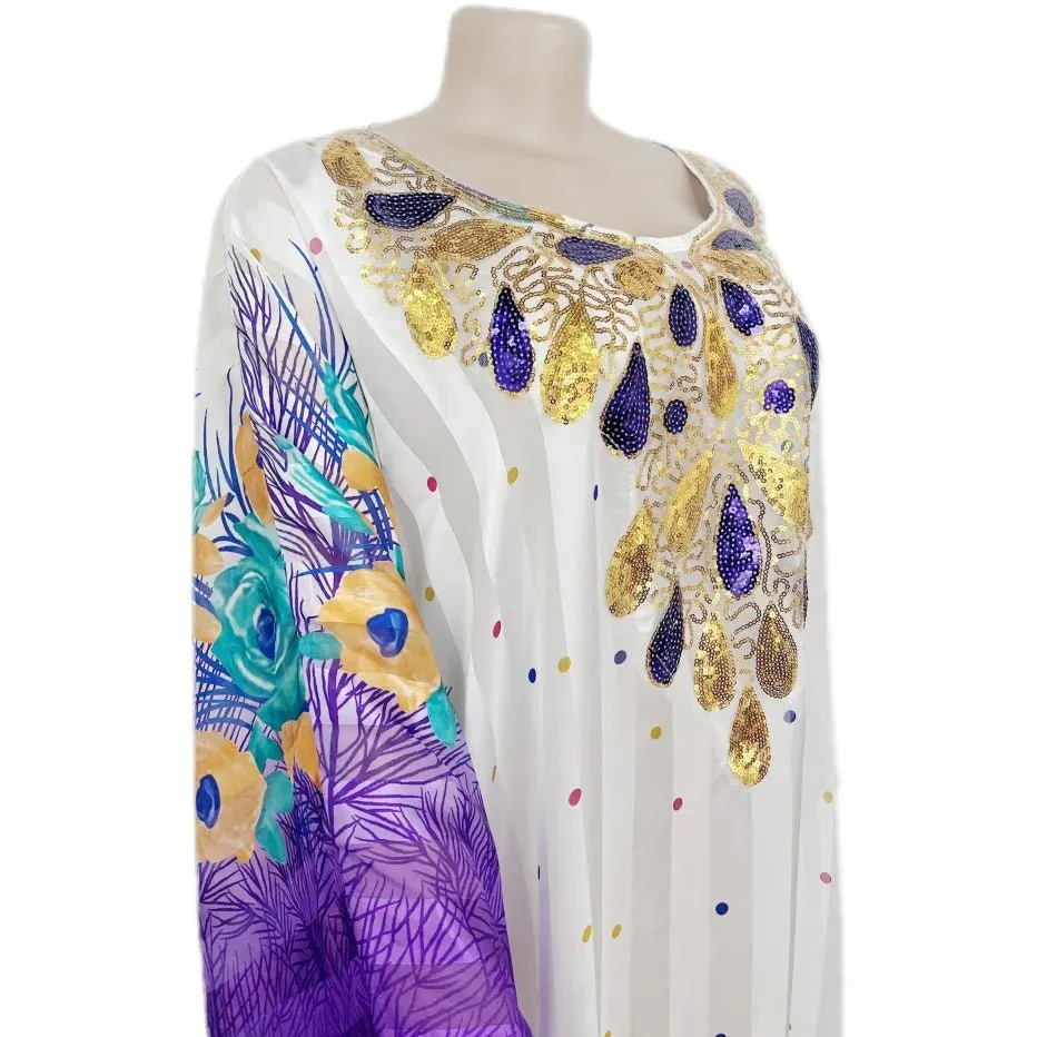 Stunning Spring/Summer Collection: Vibrant African Print Polyester Long Robes for Women