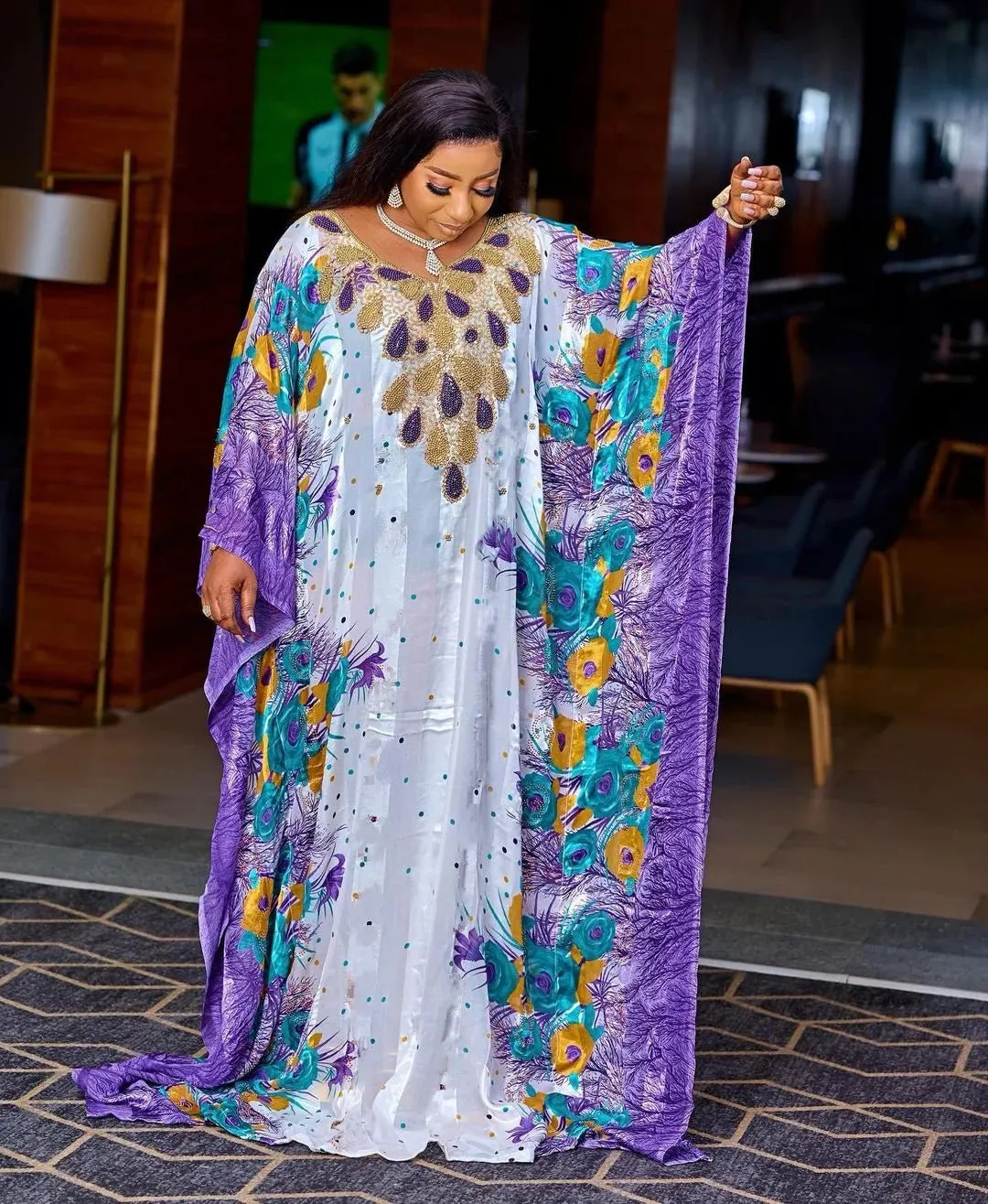 Stunning Spring/Summer Collection: Vibrant African Print Polyester Long Robes for Women