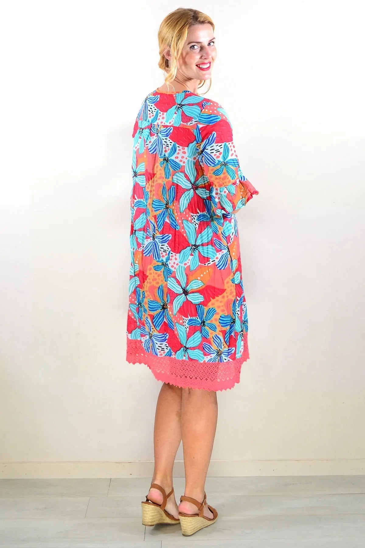 Tropical Lily Boho Tunic Dress