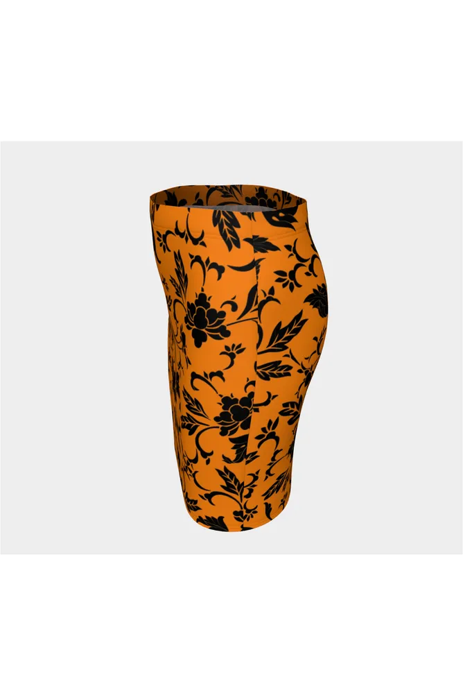 Turmeric Floral Silhouette Fitted Skirt