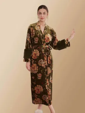 Velvet Floral Kimono Robe