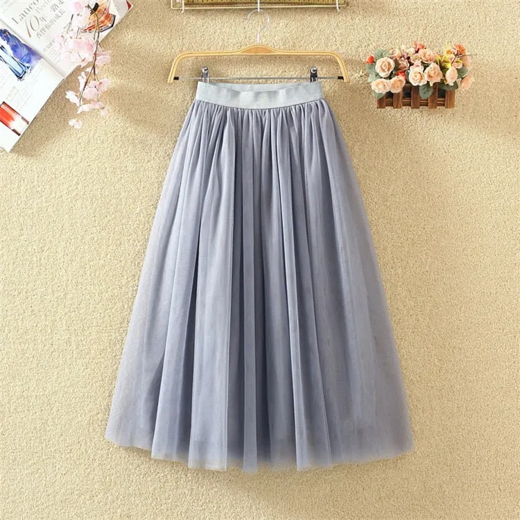 VenusFox Vintage Elastic High Waist Long Skirts