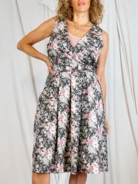 Vintage Floral Romantic Pleated Dress