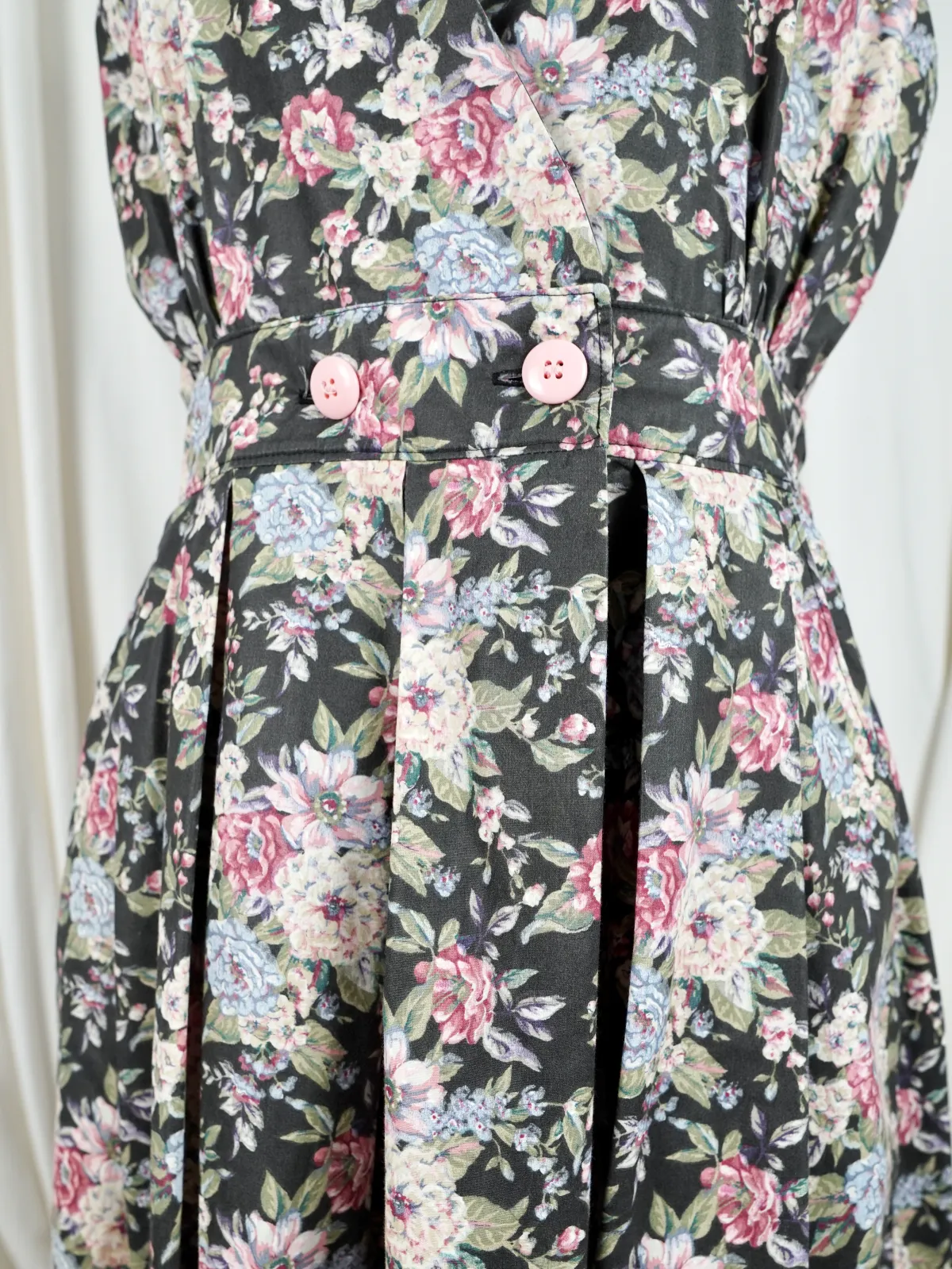 Vintage Floral Romantic Pleated Dress