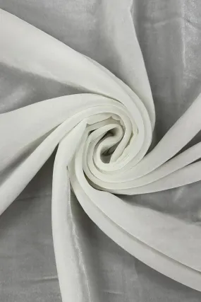 White Silk Rayon Velvet Fabric