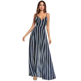 Women's Lace Stripe Irregular Split  long Skirt