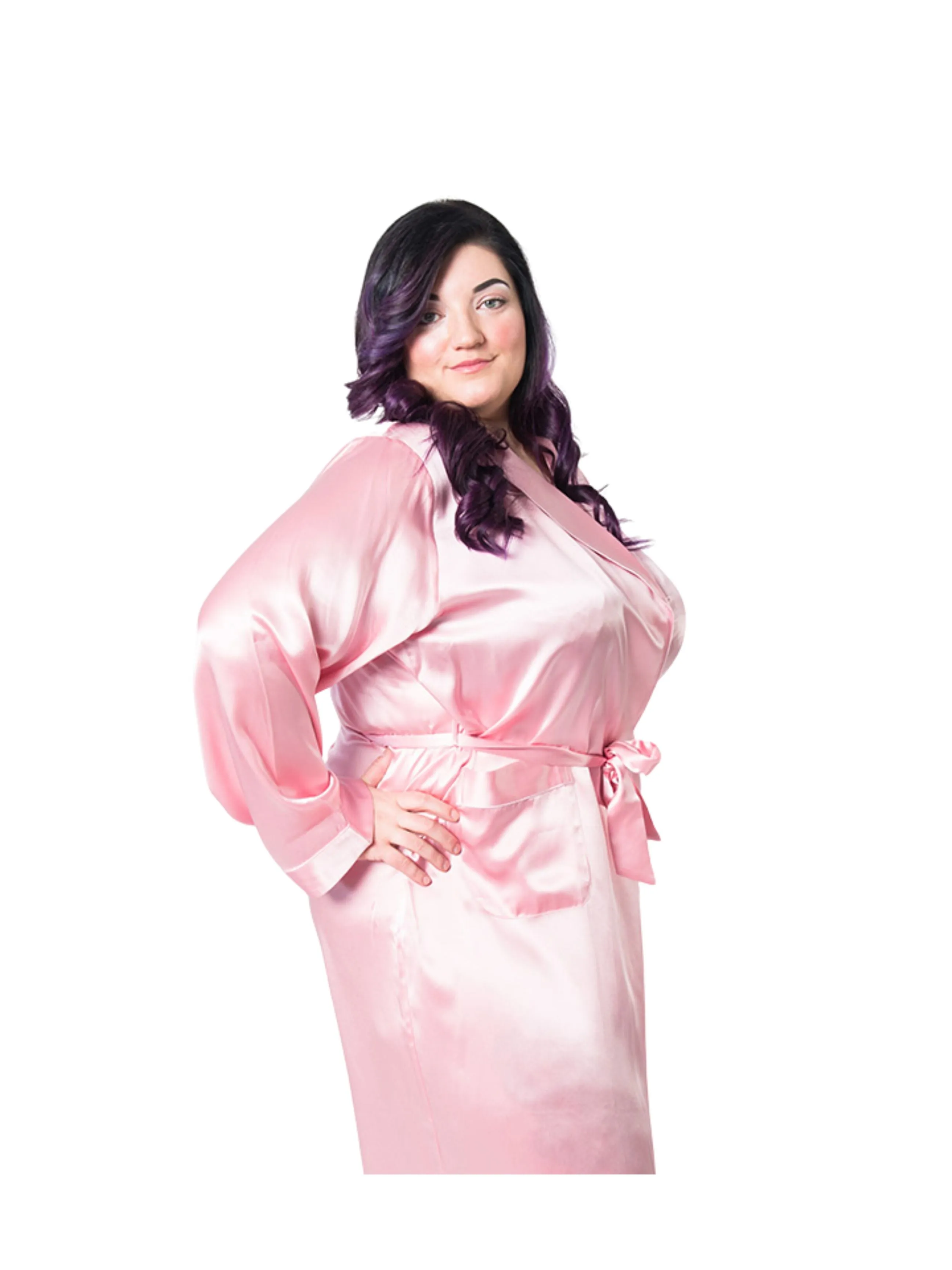 Women's Mulberry Silk Robe Pink