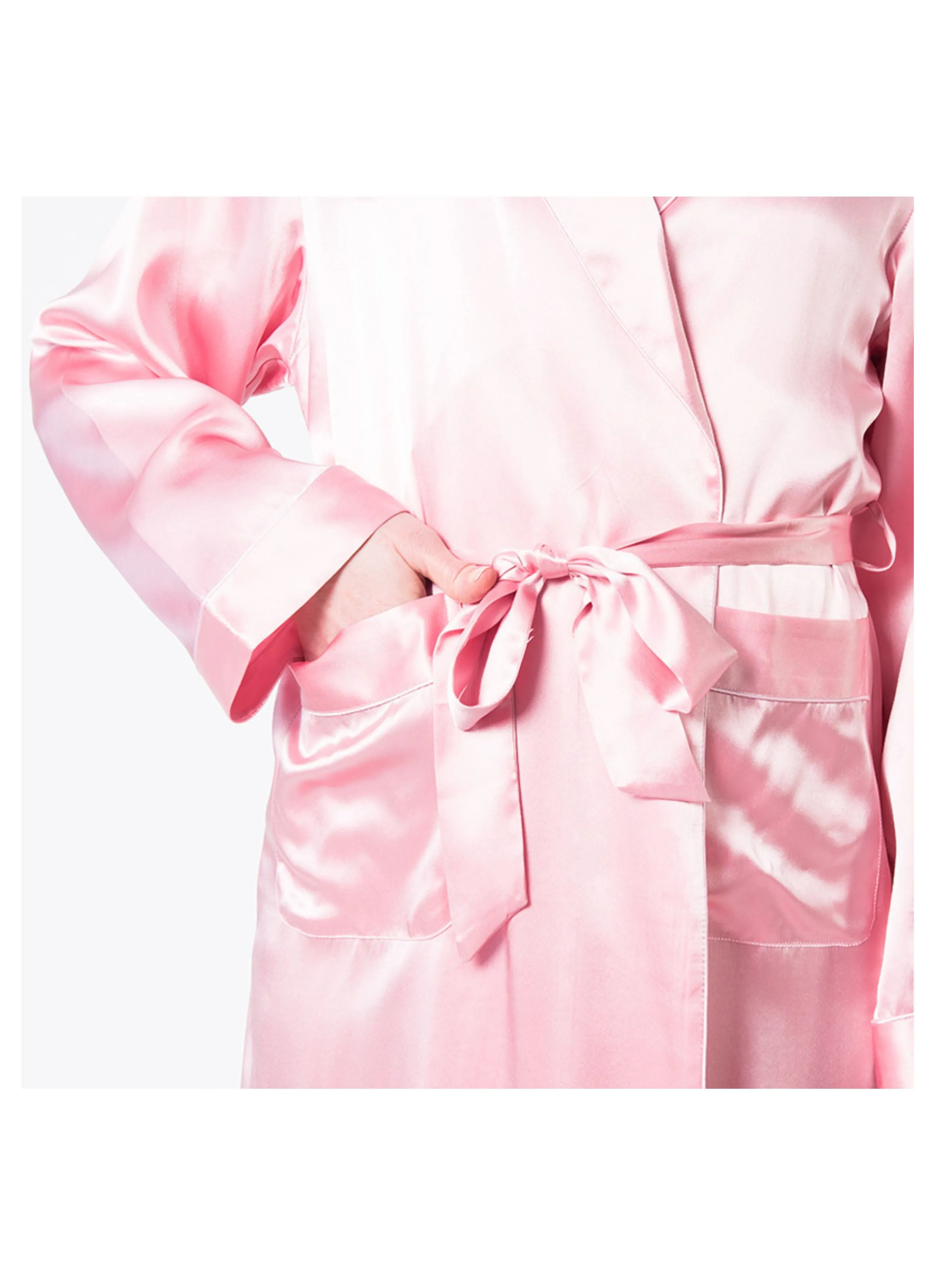 Women's Pink Mulberry Silk Robe