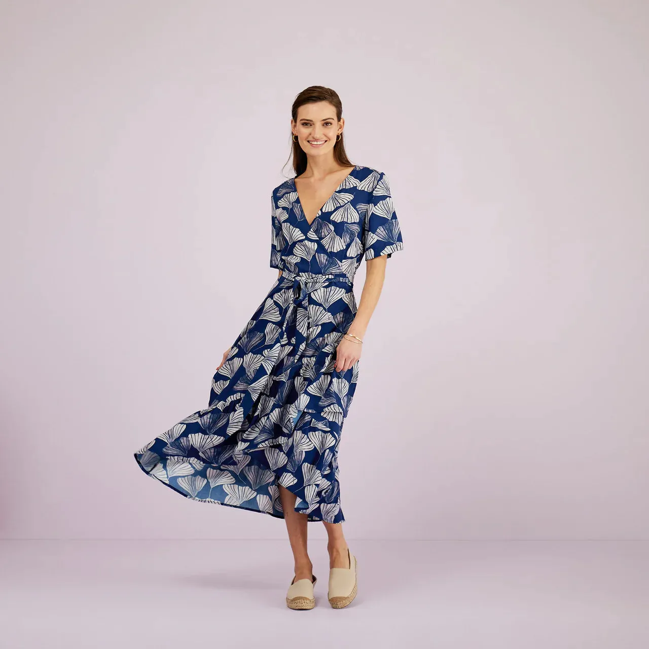 Wrap Dress | Navy Fans