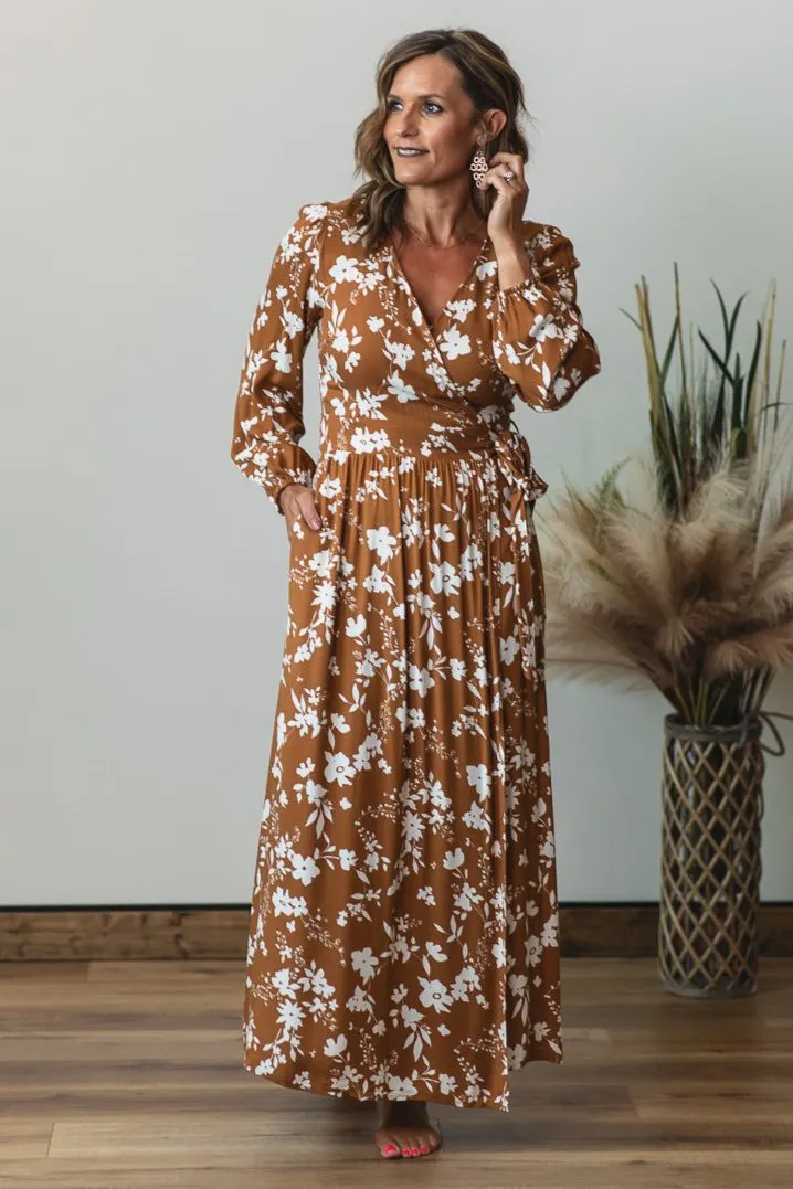 Wrapped In Floral Maxi Dress